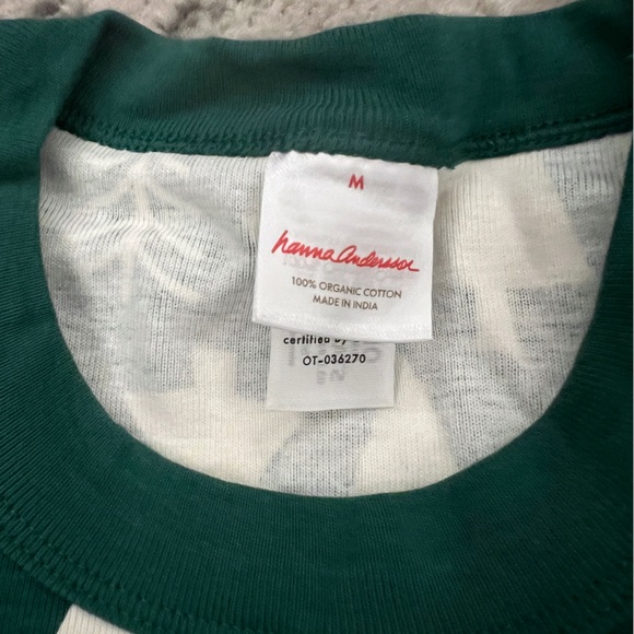 Hanna Andersson Adult Green Christmas Tree Pajamas Set, Size Medium - Picture 3 of 4